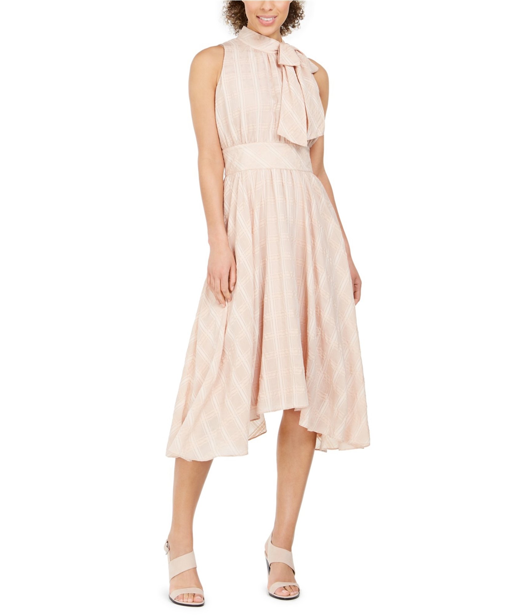 Calvin Klein Womens Grommet Lace-Trim Shift Dress 