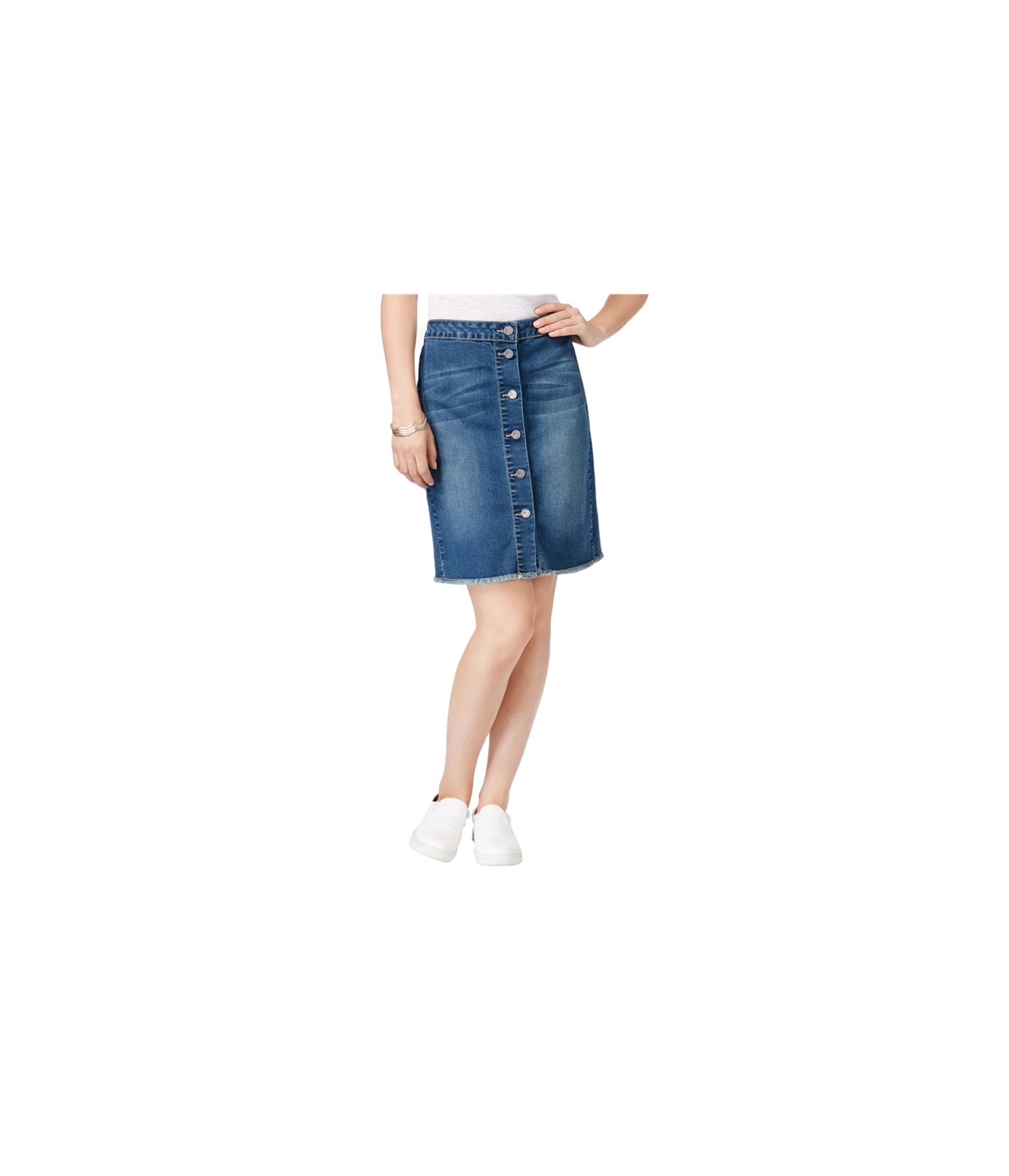 Agnes Orinda Women's Plus Size Denim Casual Mini Pockets Button Jean A Line  Skirts Blue 1x : Target