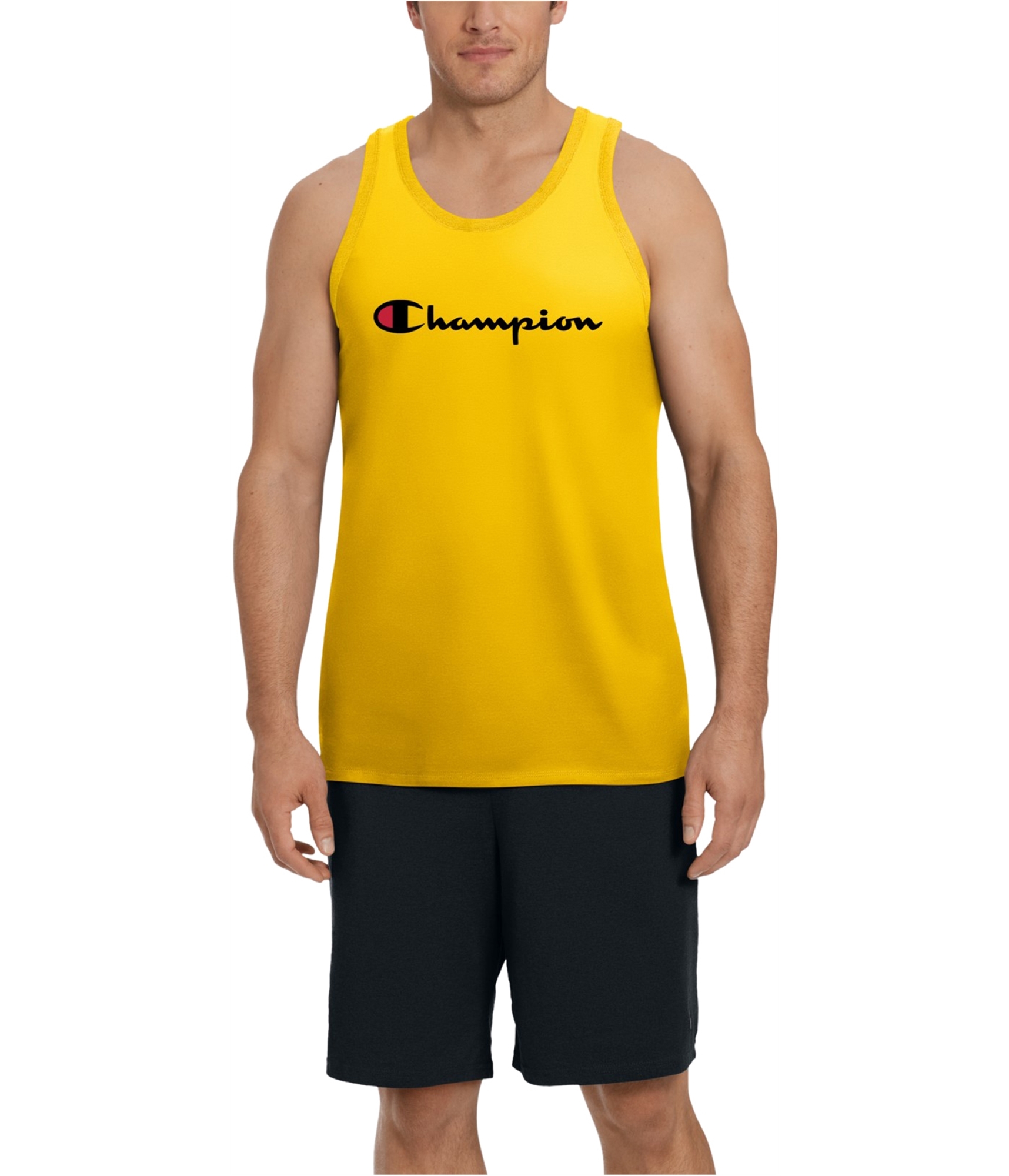 yellow champion shorts and tank