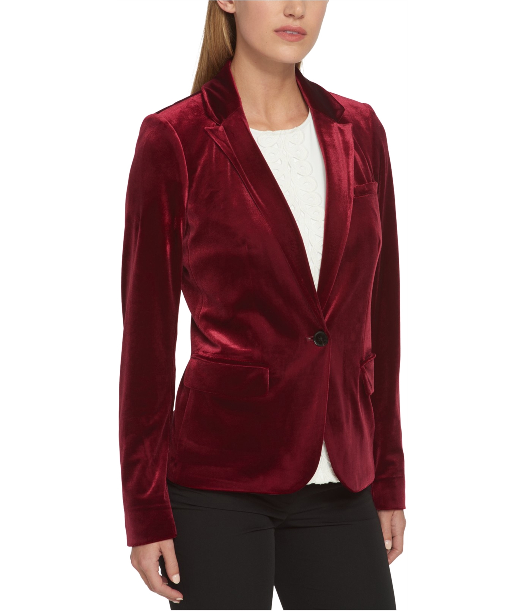 verhaal Shipley Opmerkelijk Buy a Womens Tommy Hilfiger Velvet One Button Blazer Jacket Online |  TagsWeekly.com