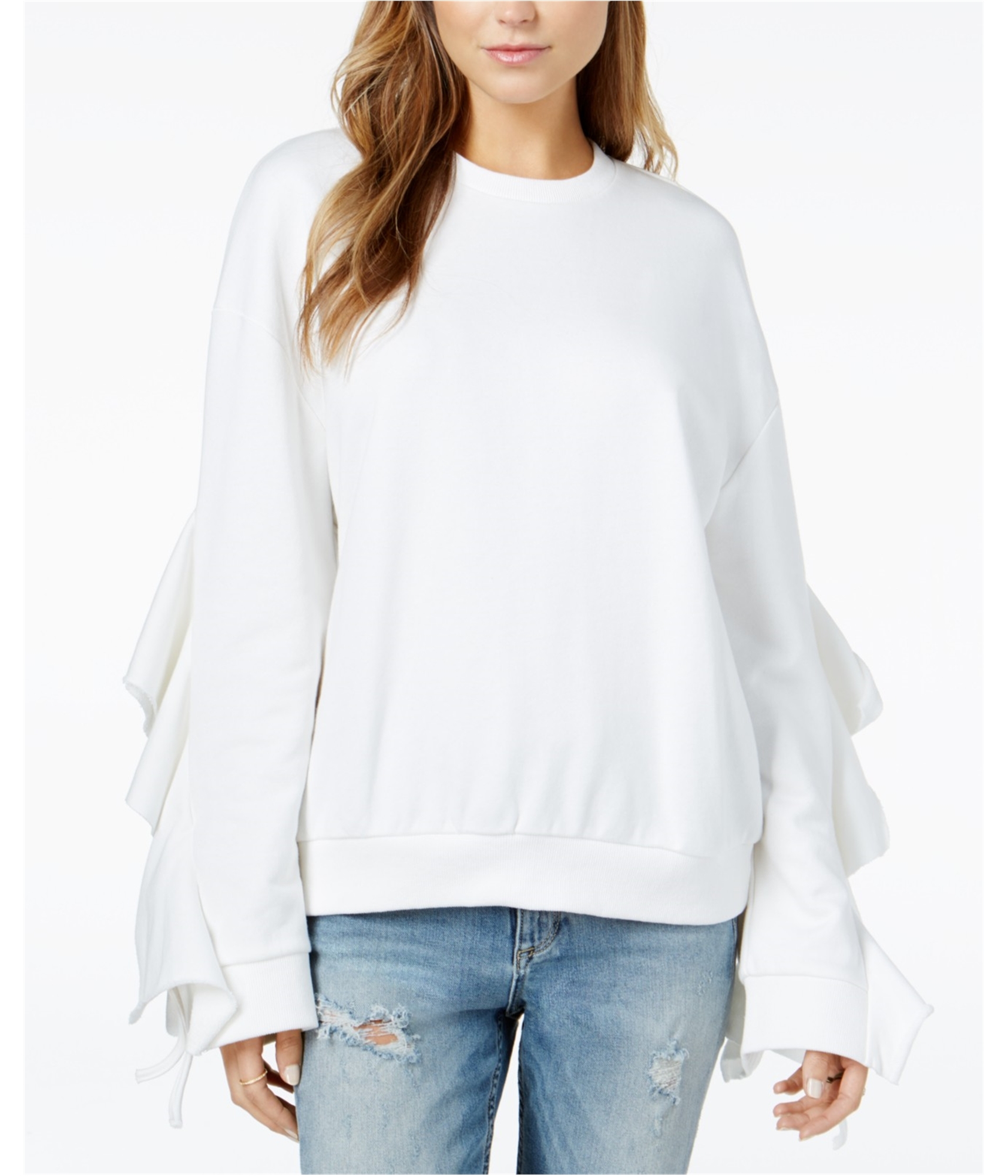 White best sale frill sweatshirt