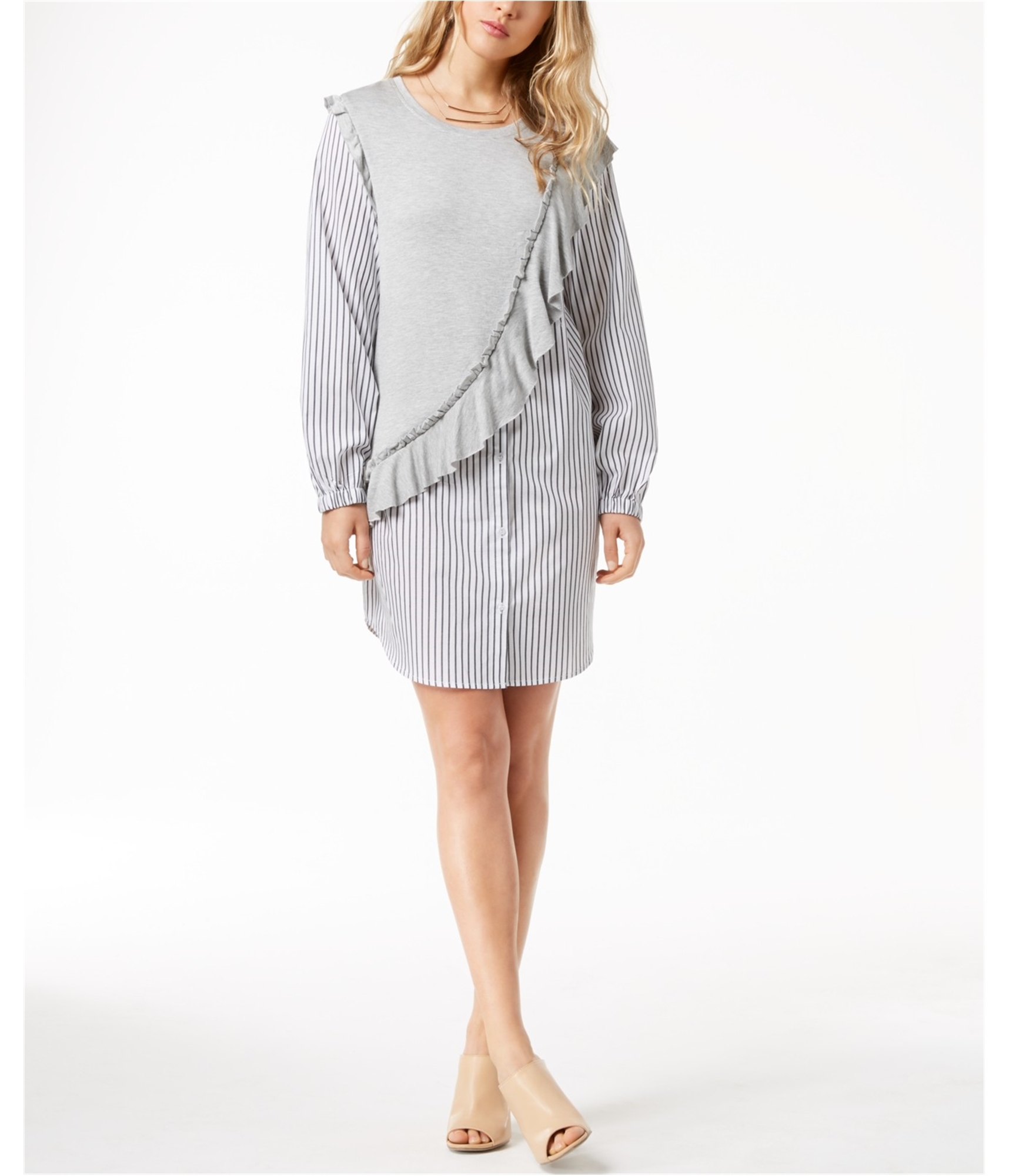 Kensie ruffle popover dress sale