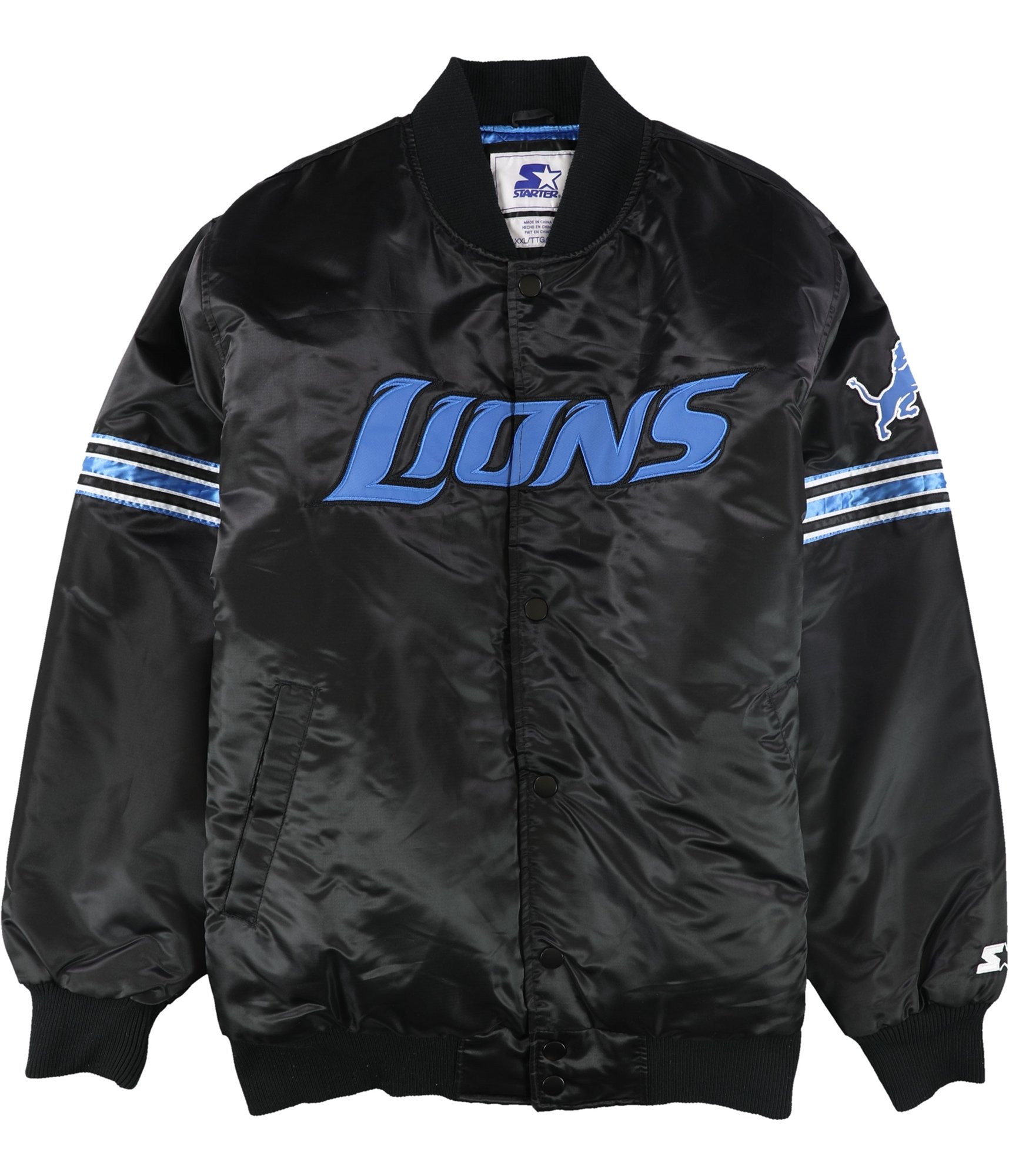 Detroit Lions Men's Stripe Starter Jacket - Detroit City Sports