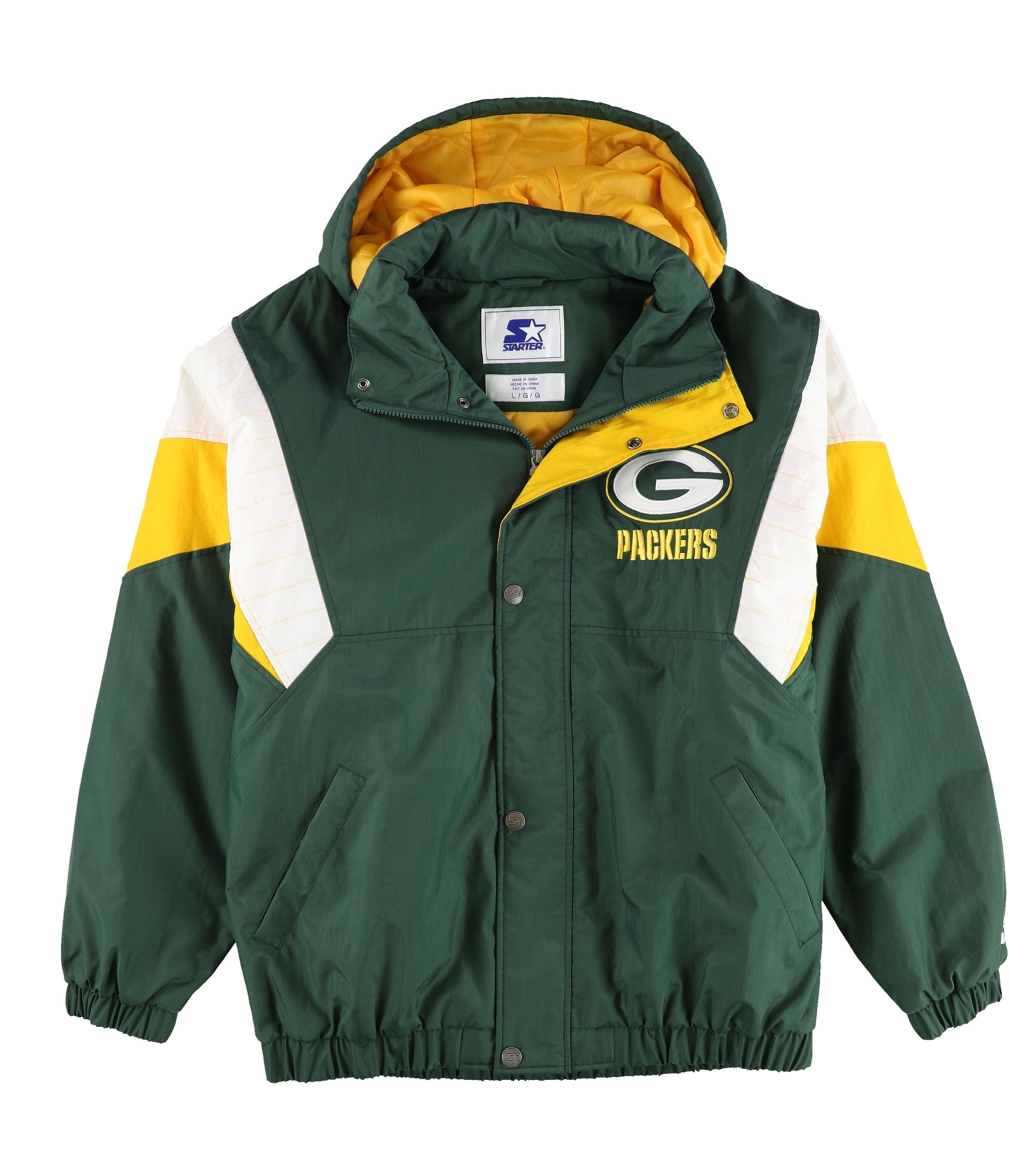 Starter Mens Green Bay Packers Varsity Jacket, Green, Large