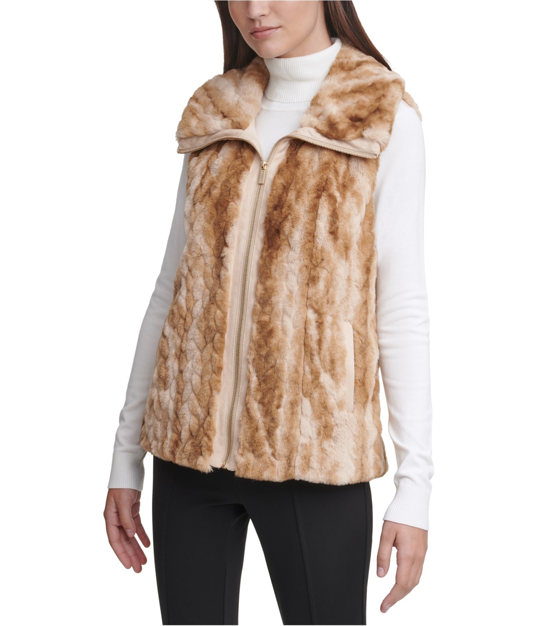 Buy a Womens Calvin Klein Faux Fur Outerwear Vest Online 