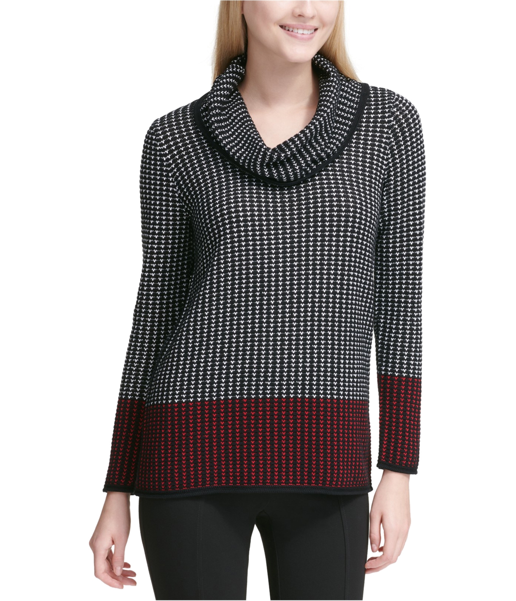Buy a Womens Calvin Klein Color Block Cowl Neck Knit Sweater Online |  