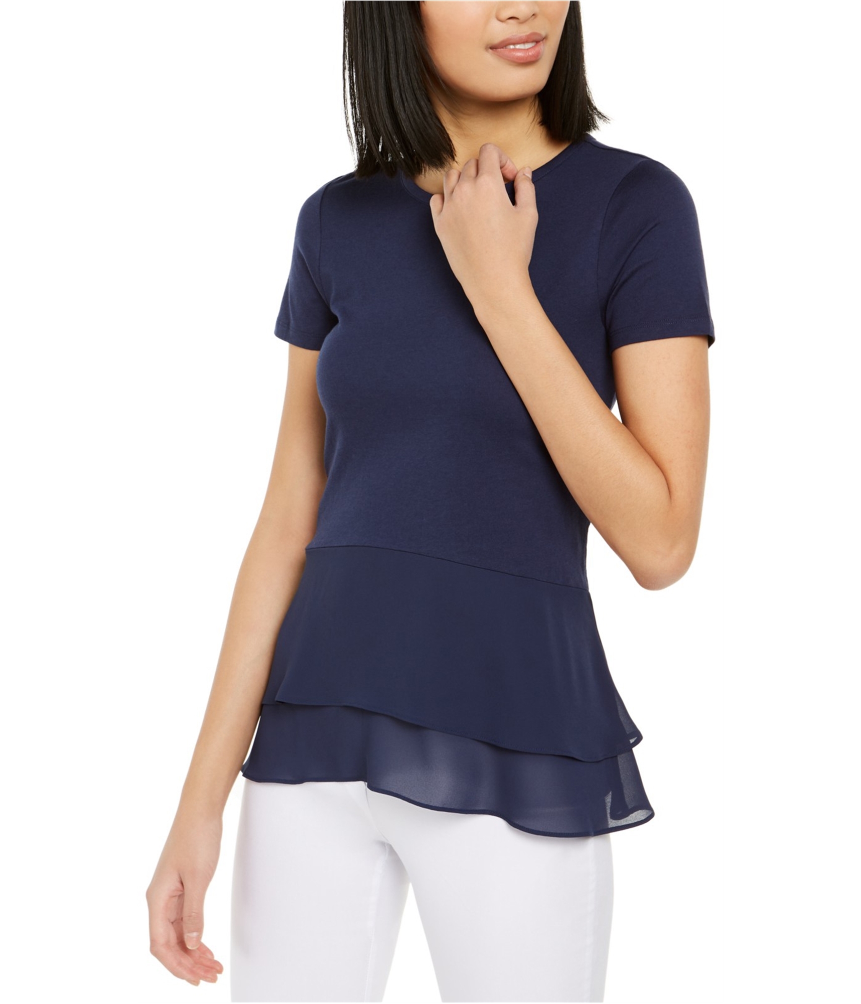 Michael kors t shirt womens sales navy