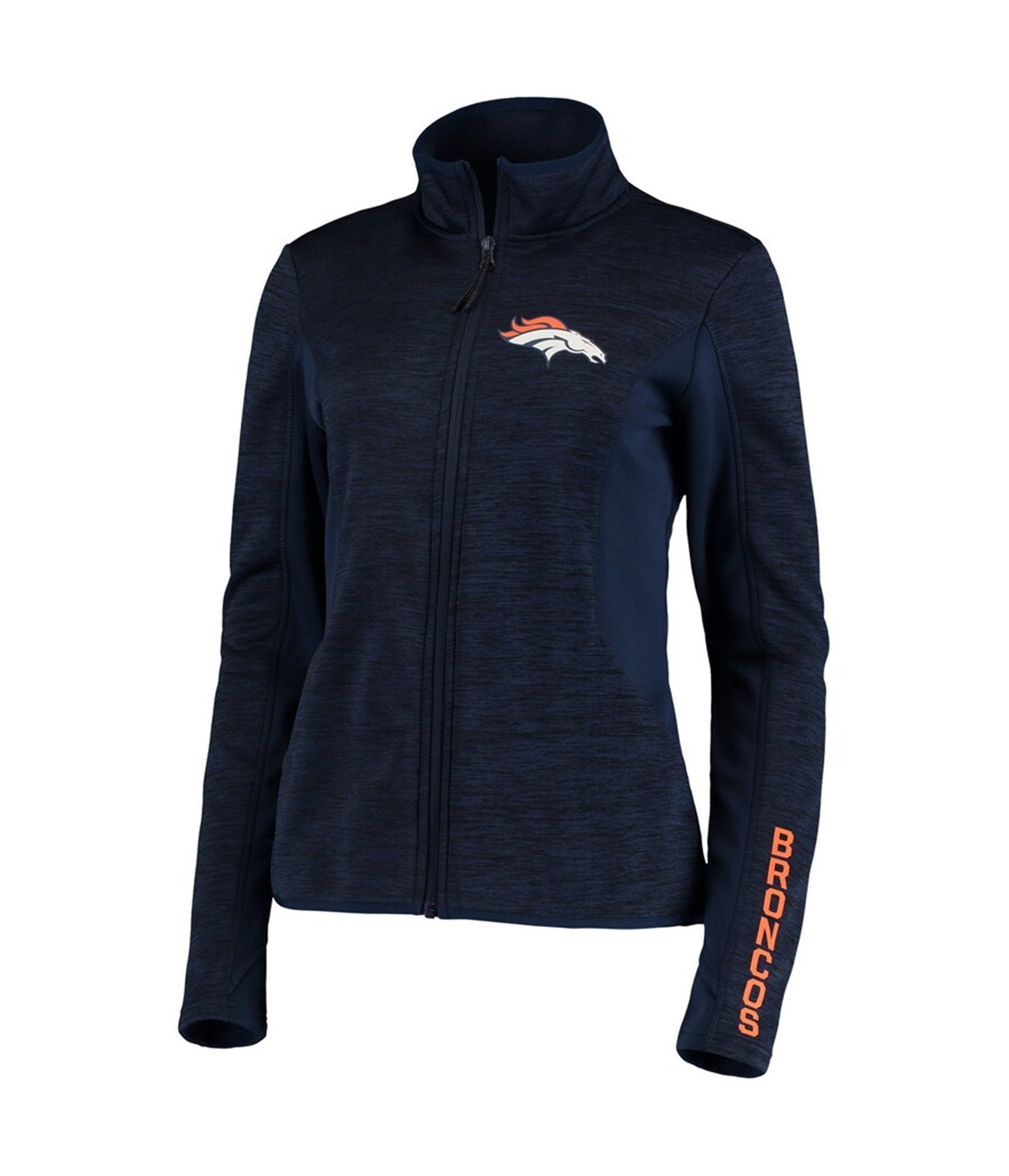 Denver Broncos G-III 4Her by Carl Banks Women's Defense Space Dye Full-Zip Jacket - Navy, Size: XS, Blue