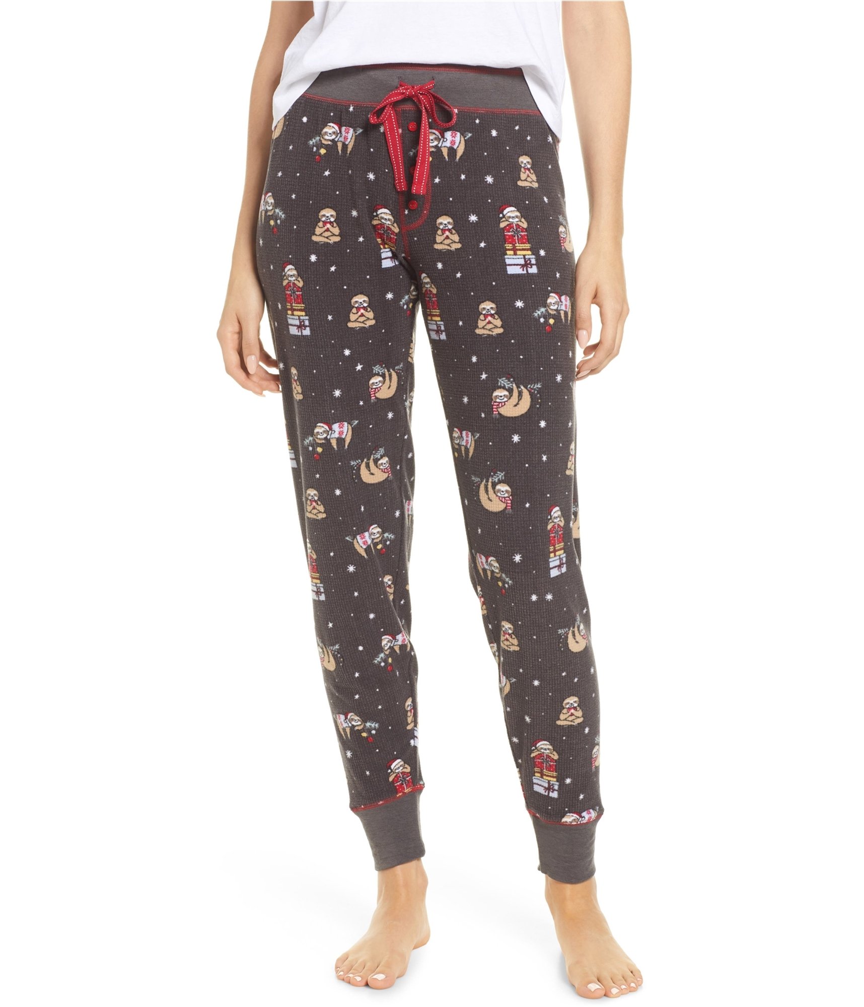 Buy a P.J. Salvage Womens Sloth Fleece Thermal Pajama Jogger Pants