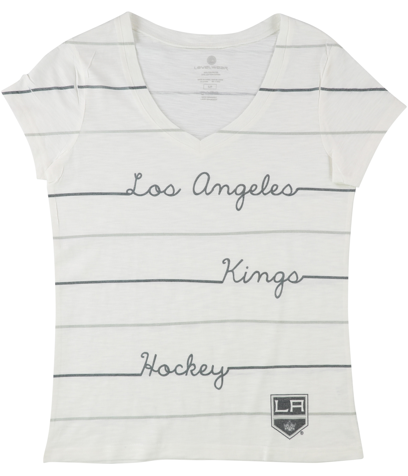 Level Wear Womens Los Angeles Kings Hockey Graphic T-Shirt, White