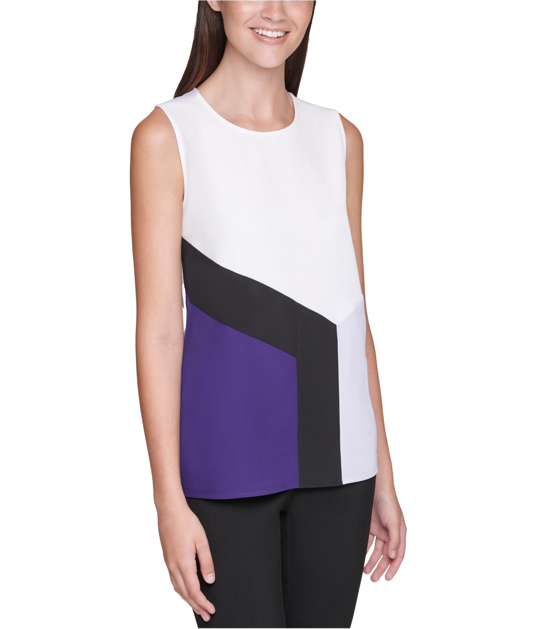 Buy a Womens Calvin Klein Colorblock Sleeveless Blouse Top Online |  