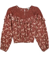 American Eagle Womens Floral Peplum Blouse, TW3
