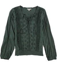American Eagle Womens Lace Accent Pullover Blouse