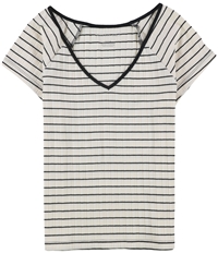 American Eagle Womens Stripe Basic T-Shirt