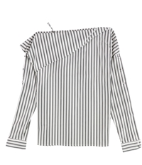 Bar Iii Womens Striped One Shoulder Blouse, TW1