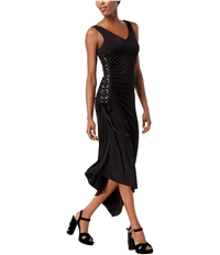 I-N-C Womens Lace-Up Asymmetrical Dress