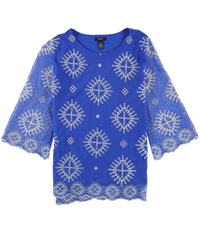 Alfani Womens Embroidered Pullover Blouse, TW11