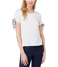 Maison Jules Womens Tie Sleeve Basic T-Shirt, TW1