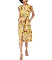 Maison Jules Womens Flutter-Sleeve Midi Dress, TW2