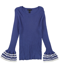 I-N-C Womens Striped Bell Sleeves Pullover Sweater