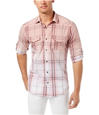 I-N-C Mens Plaid Button Up Shirt, TW6