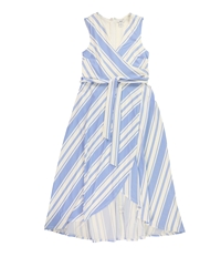 Bar Iii Womens Striped Wrap Dress, TW5