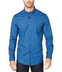 Club Room Mens Gingham Button Up Shirt, TW6