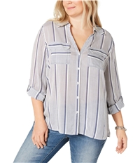 I-N-C Womens Striped Button Down Blouse, TW2
