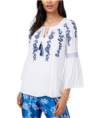 I-N-C Womens Embroidered Peasant Blouse, TW1