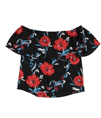 Bar Iii Womens Floral Off The Shoulder Blouse