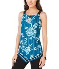 I-N-C Womens Floral Halter Blouse Top, TW2