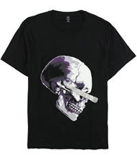 I-N-C Mens Purple & White Skull Graphic T-Shirt