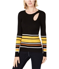 I-N-C Womens Striped Cutout Pullover Sweater