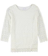 Charter Club Womens Lace Pullover Blouse