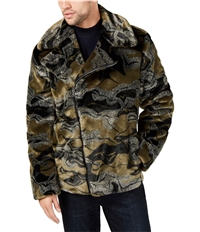 I-N-C Mens Camo Fur Jacket