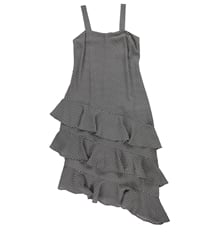 Bar Iii Womens Ruffled A-Line Asymmetrical Midi Dress