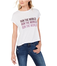 Bar Iii Womens Run The World Graphic T-Shirt
