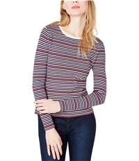 Maison Jules Womens Crew-Neck Striped Knit Sweater