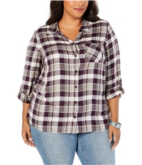 Style & Co. Womens Plaid Button Up Shirt, TW3