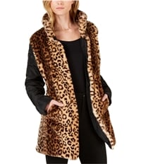 Maison Jules Womens Faux Fur Reversible Jacket