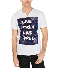 I-N-C Mens Live Fast Live Free Graphic T-Shirt