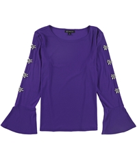 I-N-C Womens Embellished-Sleeve Pullover Blouse, TW2