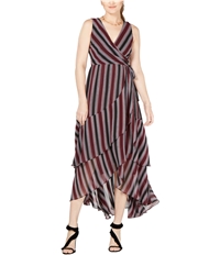 I-N-C Womens High-Low Striped Tiered Dress