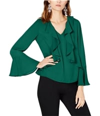 I-N-C Womens Sculpted Ruffle Pullover Blouse