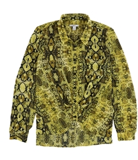 Bar Iii Womens High Low Snake Print Pullover Blouse