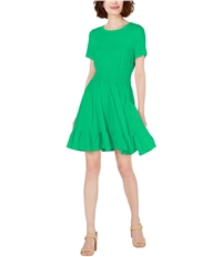 Maison Jules Womens Solid Fit & Flare Mini Dress