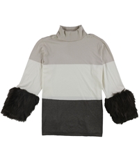 Alfani Womens Faux Fur Cuff Pullover Sweater, TW2