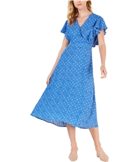 Maison Jules Womens Flutter Sleeve Maxi Dress, TW2