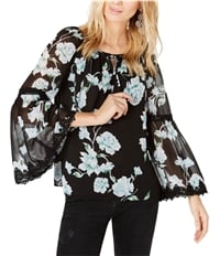 I-N-C Womens Floral Bell-Sleeve Pullover Blouse, TW2