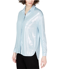 I-N-C Womens High-Low Button Up Shirt, TW2